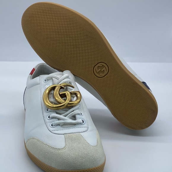 Gucci Bambi GG White Leather Low-top Sneakers - Picture 10 of 11